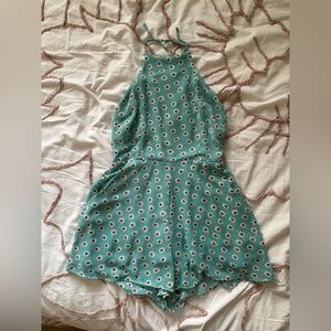Urban Outfitters Blue Floral Halter Romper size XS